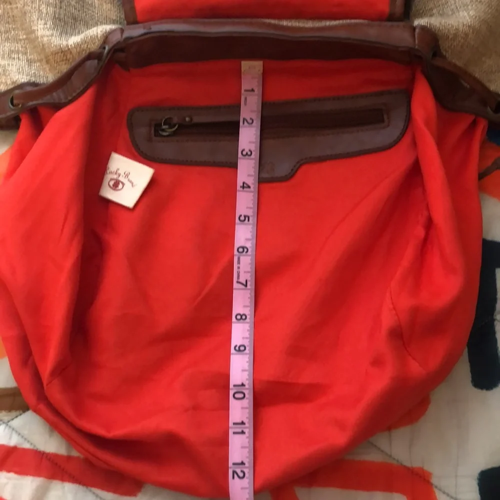 Lucky Brand Burlap Rucksack - Picture 8 of 9